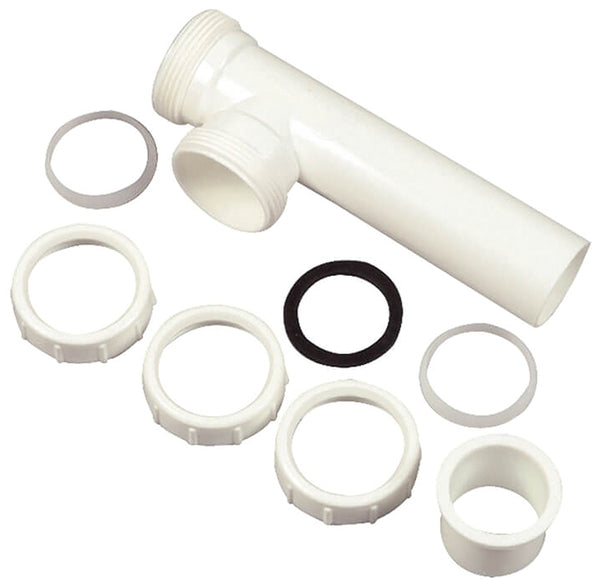 Danco 94010 End Outlet Tee, 1-1/2 in, Plastic, [Finish]<, for Use with Slip Joint Or Direct Connect Tubes, White