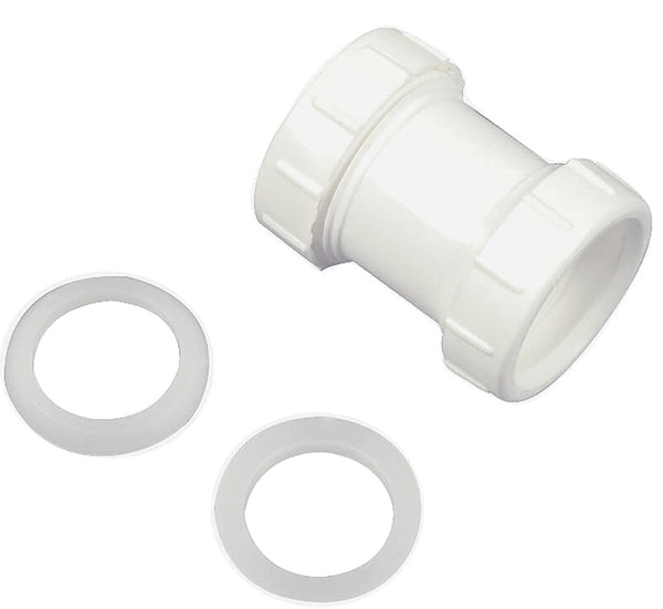 Danco 94036 Coupling, 1-1/2 in, Plastic, [Finish]<, for Use with Slip Joint Tubes, White