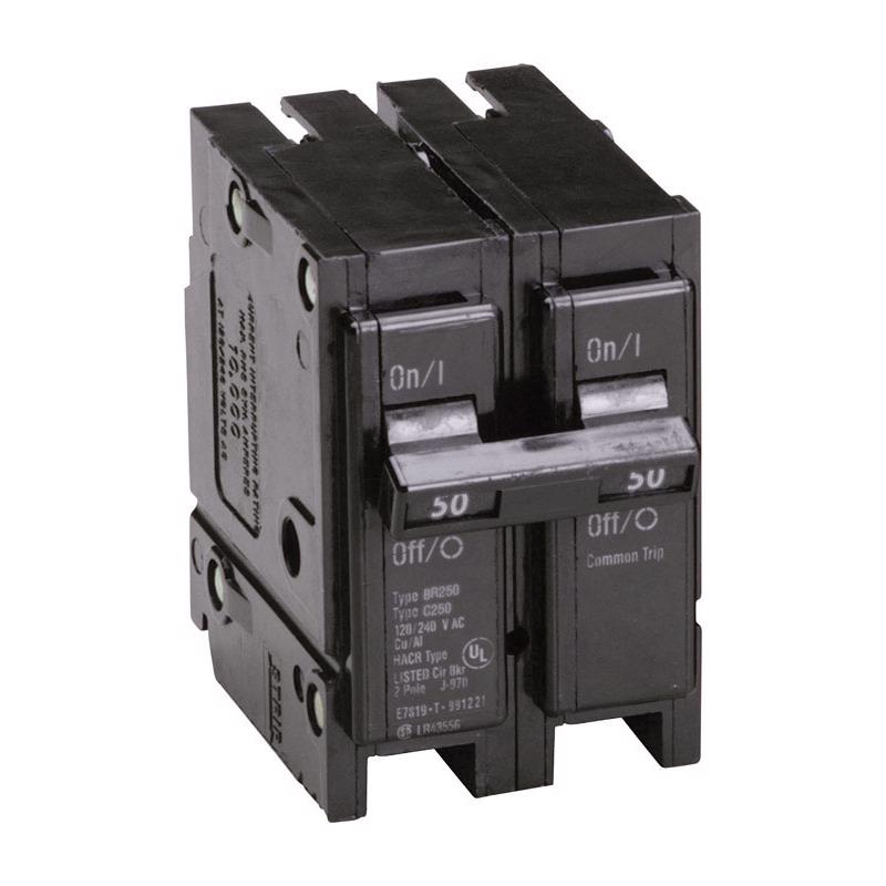 EATON CORPORATION Eaton Br250 Double Pole Interchangeable Circuit Breaker, 120/240V, 50-Amp