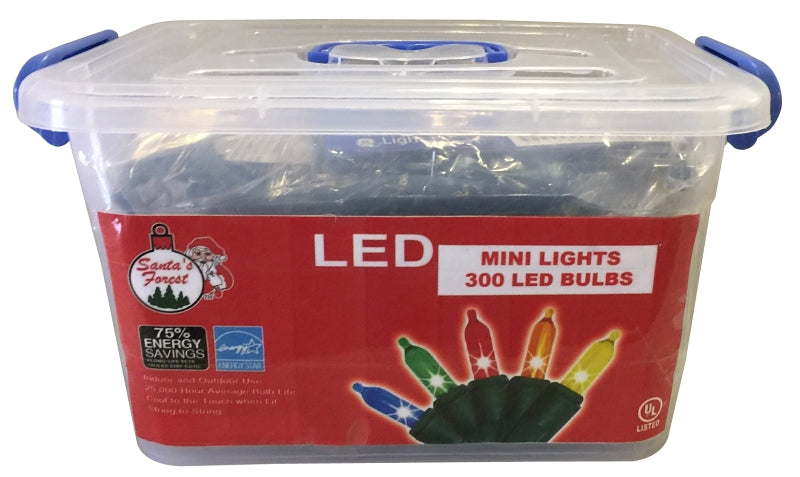 Santas Forest Tote Mini Led Light Set, 300 Lights, Multi (6-Pack)