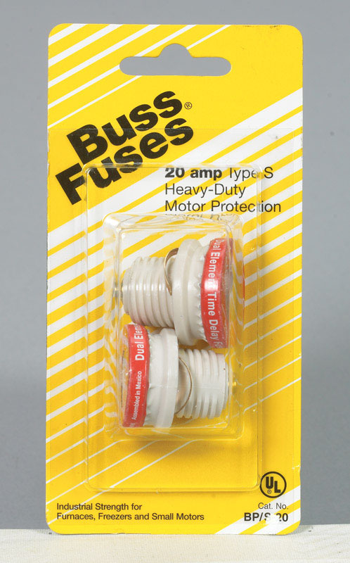 Bussman BP/S-20 20 Amp 125Vac Dual- Element Time-Delay Plug Fuse 2 Count