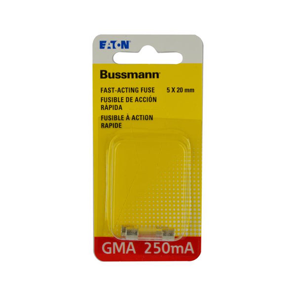 Cooper Bussmann BP/GMA-250MA Cartridge Electronic Fast Acting Fuse, 2 mA, 0.38