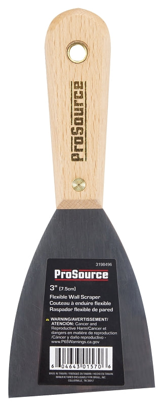 MINTCRAFT 01570R ProSource Wall Scraper, 3 in W, High Carbon Steel Rose Wood, 3"