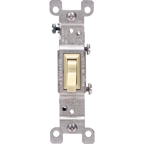 Leviton 15 amps Single Pole Toggle AC Quiet Switch Ivory 1 pk 01451-02I