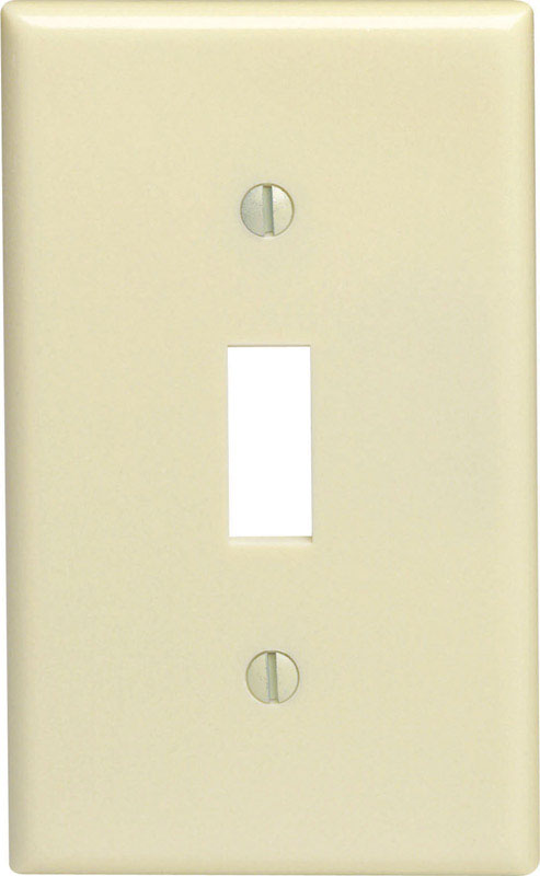 Leviton 86001 1-Gang Toggle Device Switch Wallplate, Standard Size, Thermoset, Device Mount, Ivory