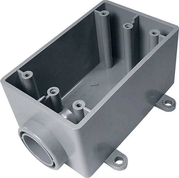 Thomas & Betts Cantex 2-3/4 in. Rectangle PVC 1 gang Electrical Box Gray 5133363U