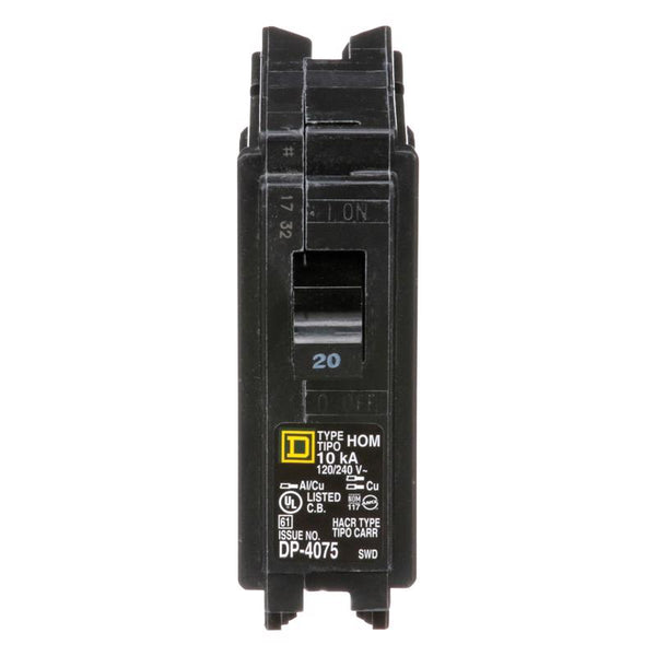 Schneider Electric Square D HomeLine 20 amps Plug In Single Pole Circuit Breaker HOM120C