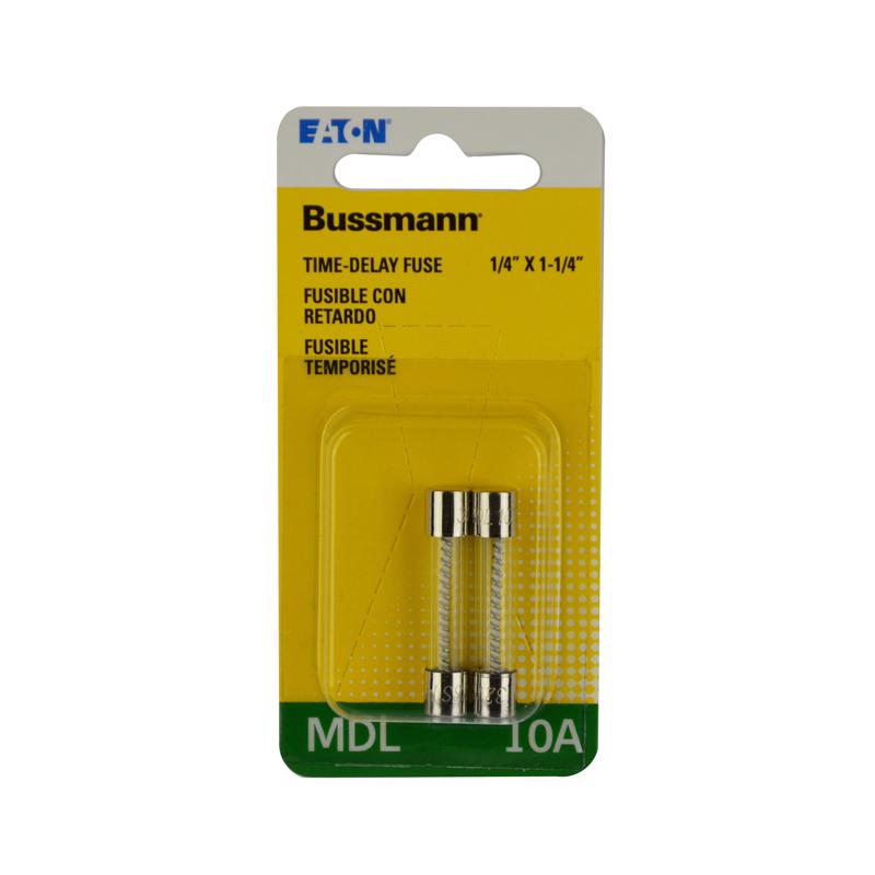 Bussmann BP/MDL-10 MDL Time Delay Glass Fuse (10 Amp (Card)), 2 Pack