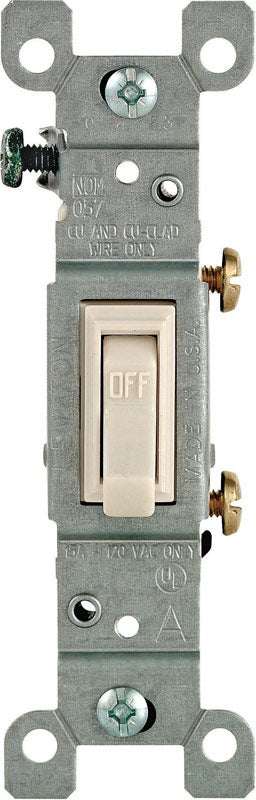 Leviton 1451-2T Framed Grounded Toggle Switch, 120 V, 15 A, 1 P, 1 Count (Pack of 1), Light Almond