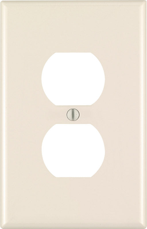 Leviton 1-Gang, 1-Duplex, Midway Nylon Wallplate, Midway Size, 1 Pack, PJ8-T, Light Almond