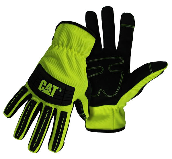 CAT CAT012250L Touchscreen High Impact Utility Gloves - Large, Black, Safety Work Gloves with Molded Knuckle & Finger, Spandex Back, Open Cuff