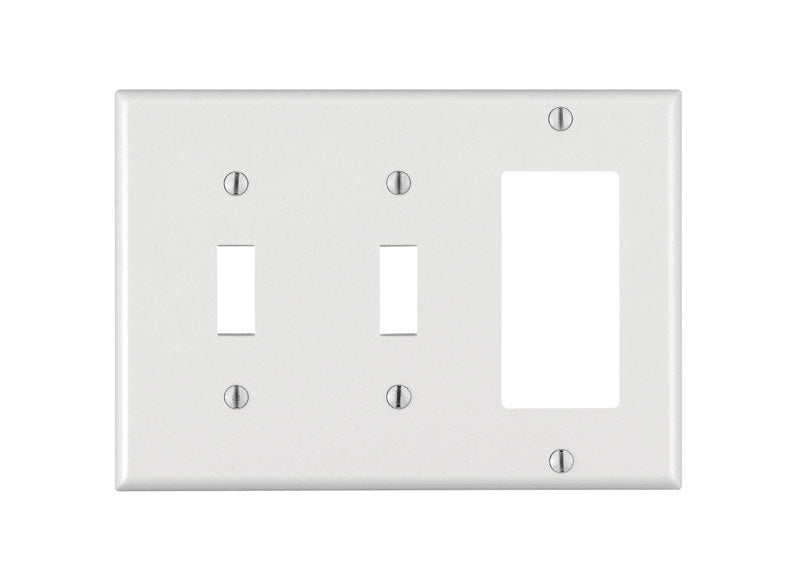 Leviton 80421-W 2-Toggle 1-Decora/GFCI Device Combination Wallplate