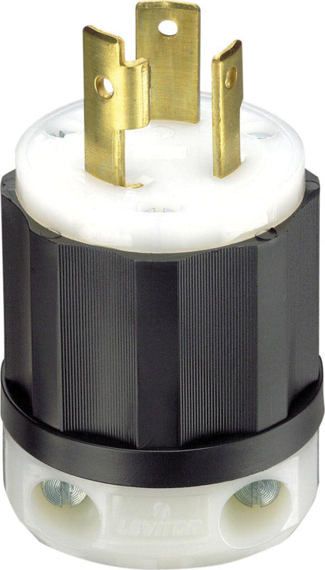 LEVITON MFG 021-02611-0Pblocking Plug021-02611-0PB Cord Mounting, Black/White