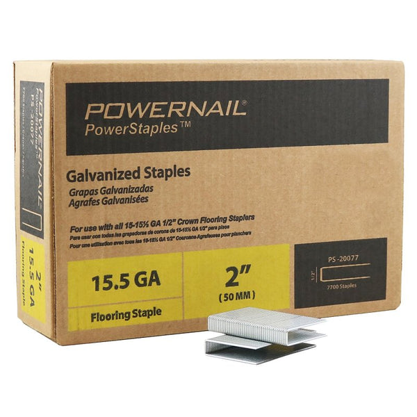 Powernail PS20077 15.5 Gauge 2 Inch Length Hardwood Flooring Staples (Box of 7700)