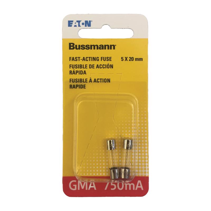 Cooper Bussmann Bussman BP/GMA-750MA Bp/Fast Acting Fuse, 2 Piece