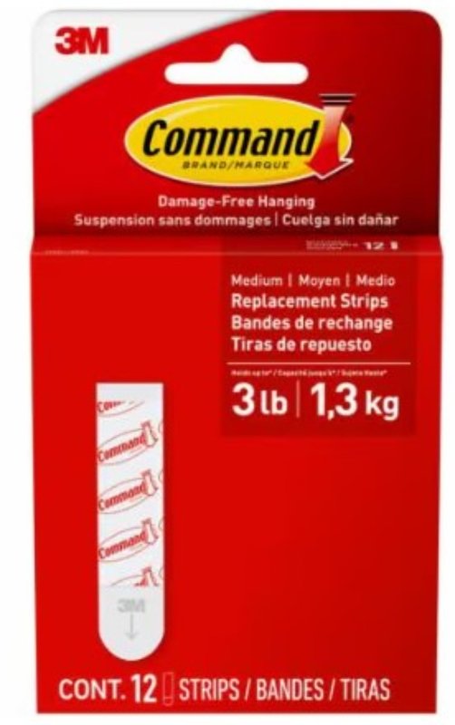 Command Medium Refill Strips [Removable]: 12-Pack (White) / 12-Pack 17021-12ESF