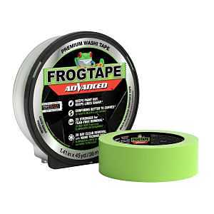 FrogTape Advanced Painters Tape, 1.5 Inch Wide (1.41-Inch x 45-Yard) Multi-Surface Tape with PAINTBLOCK, Conforms Around Curves & Contours, Tear-Free Removability, 1 Roll, Green