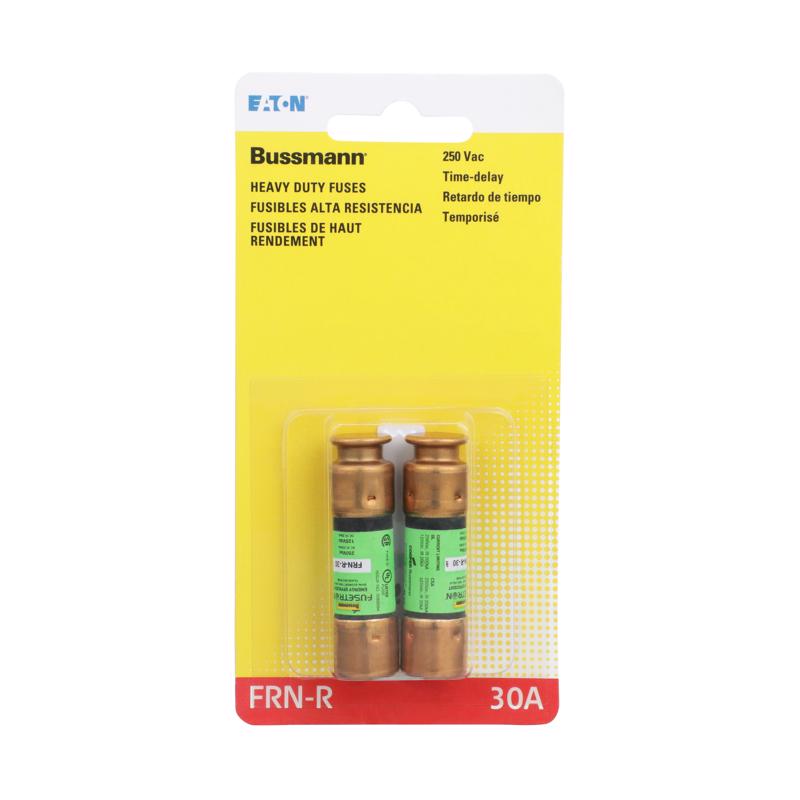 Bussmann FRN-R-30 Amp Brass 250-Volt Fusetron Dual Element Time-Delay RK5 Cartridge Fuse