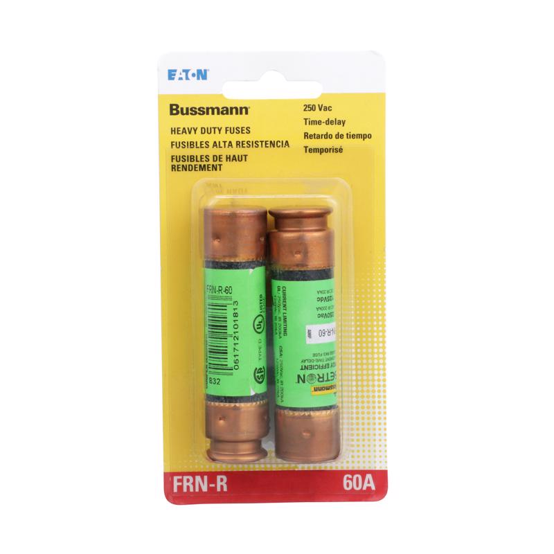 Bussman BP/FRN-R-60 60 Amp 250 Volt Time Delay Cartridge Fuses 2 Count