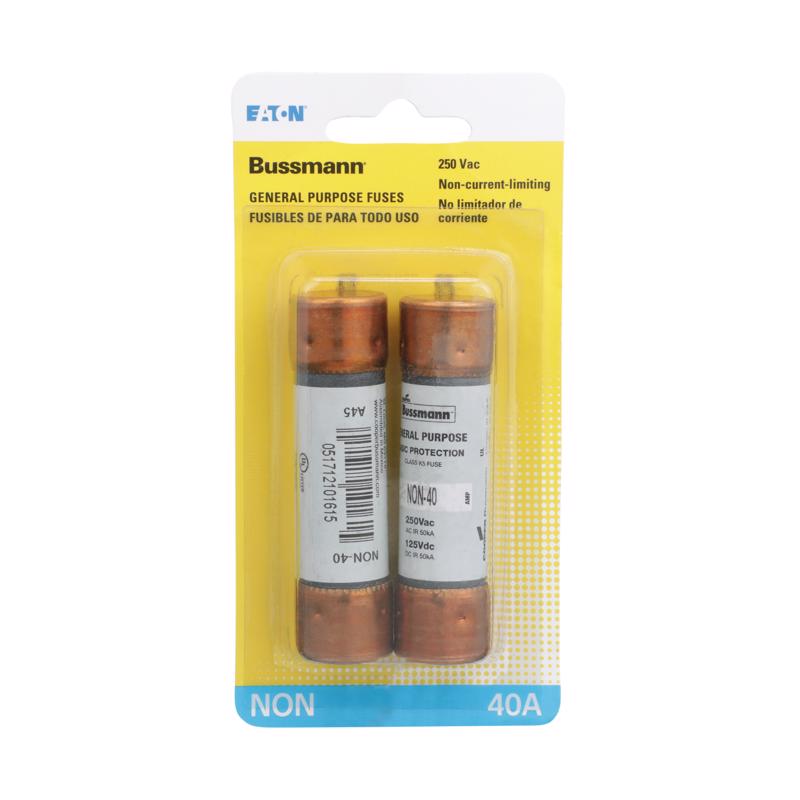 BUSSMANN FUSES BP/NON-40 250V K5 One-Time 40 Amp Low-Voltage Cartridge Fuse