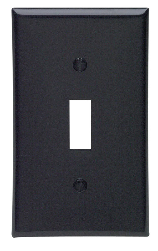 Leviton 80701-E 1-Gang Toggle Device Switch Wallplate, Standard Size, Thermoplastic Nylon, Device Mount, Black