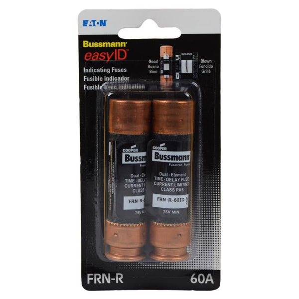 Cooper Bussmann BP/FRN-R-60ID 250-volt Current Limiting Class RK5 Fuse with Fusetron Dual Element and Time Delay, 2 Pack
