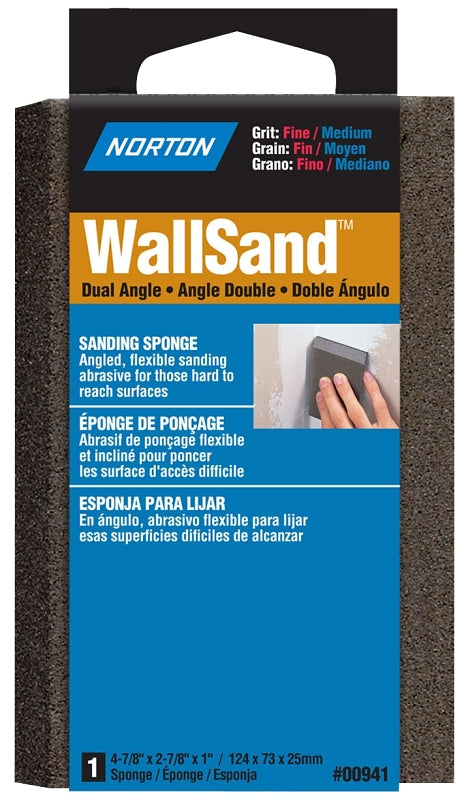 Norton 00941 Wallsand Two Angle Sanding Sponge Fine Grit, Medium