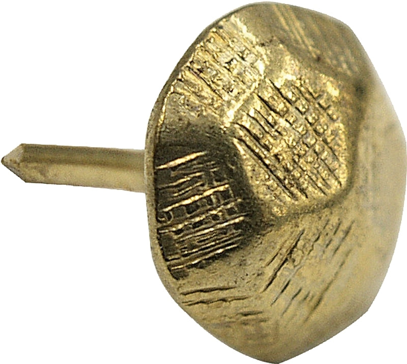 The Hillman Group 122691 Brass Hammered Head Furniture Nail, 25-Pack