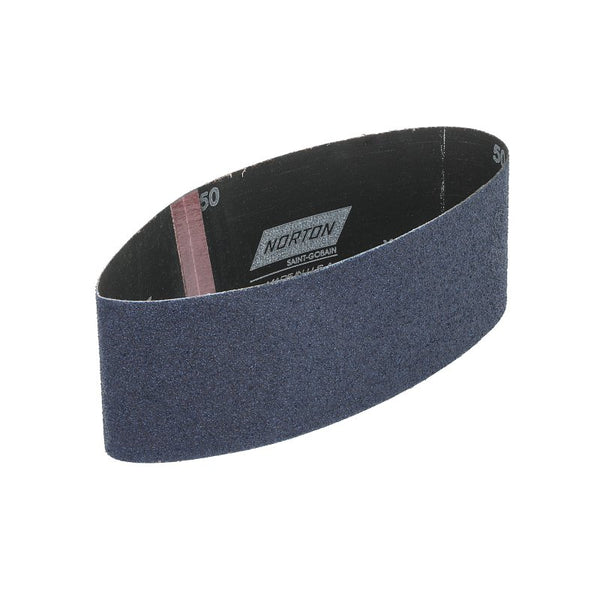 Norton 3X High Performance Portable Sanding Belt, Zirconia Alumina, 21" Length x 3" Width, Grit 50 Coarse (Pack of 2) 49612