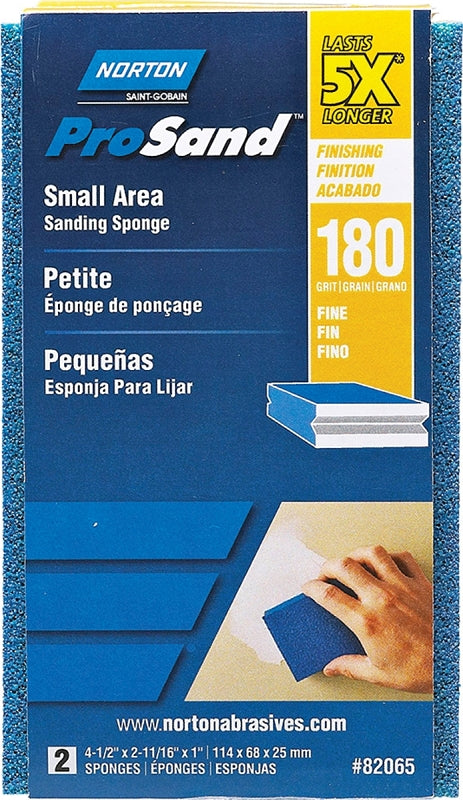 Norton 82065 5X 180 Grit Small Area Sanding Sponge, 2-Pack