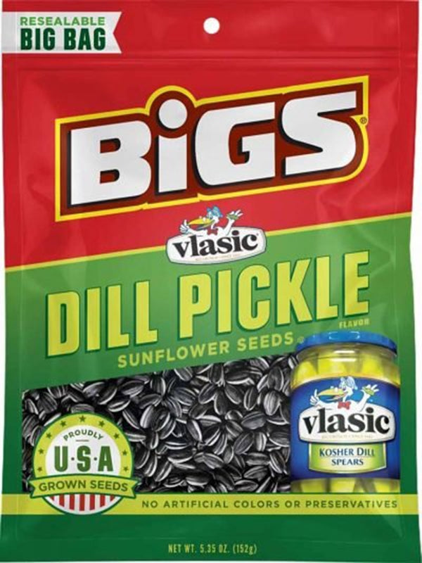 BIGS Vlasic Dill Pickle Sunflower Seeds, Keto Friendly Snack, Low Carb Lifestyle, 5.35 oz Bag 500916