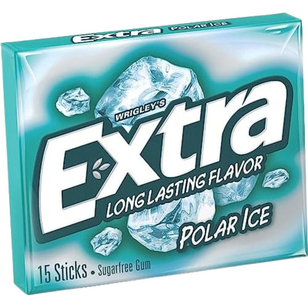 EXTRA Gum Polar Ice Sugar Free Chewing Gum, Single Pack, 15 Sticks 487030