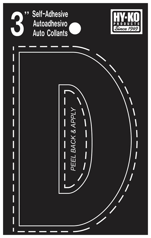 Hy-Ko Self Stick Lettering [Set of 10] Letter: D 30414
