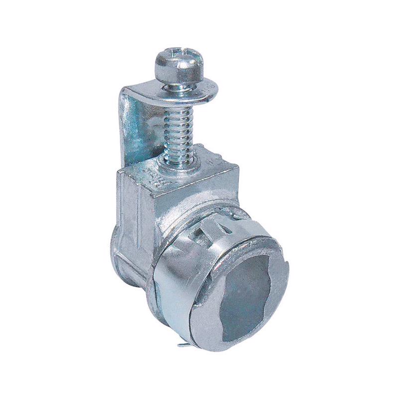 Sigma Electric, Gray Sigma Engineered Solutions ProConnex 49504 AC/MC/Nm Quick Snap Lock Saddle Connector 3/8-Inch Conduit Fitting, 1-Pack, Size