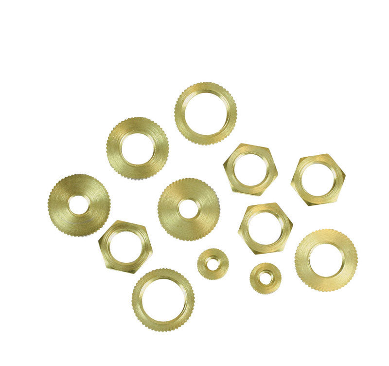 Locknuts Assorted Solid Brass by Orrco