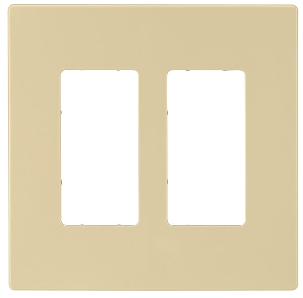 EATON Wiring PJS262V Decorator Screwless Wallplate, 2-Gang, Ivory