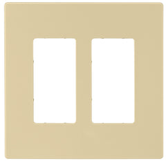 EATON Wiring PJS262V Decorator Screwless Wallplate, 2-Gang, Ivory