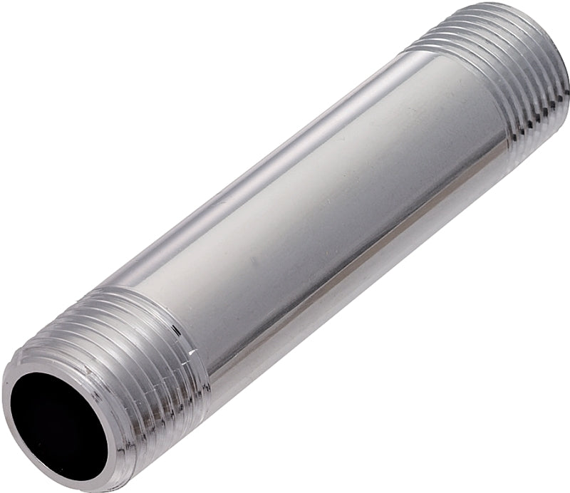 Plumb Pak Pipe Nipple, 1/2" IPS x 4", Polished Chrome