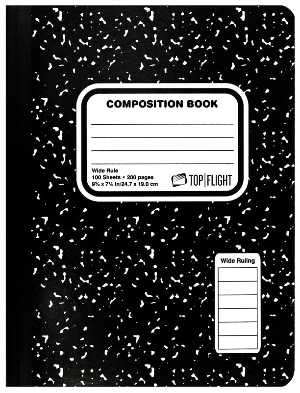 Top Flight Composition Book, Wide Rule, 100 Sheet