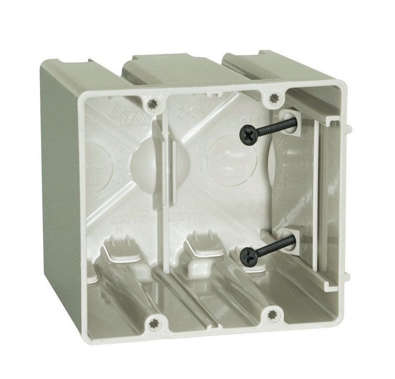 ALLIED MOULDED SB-2 New and Old Work Adjustable Two Gang Electrical Box