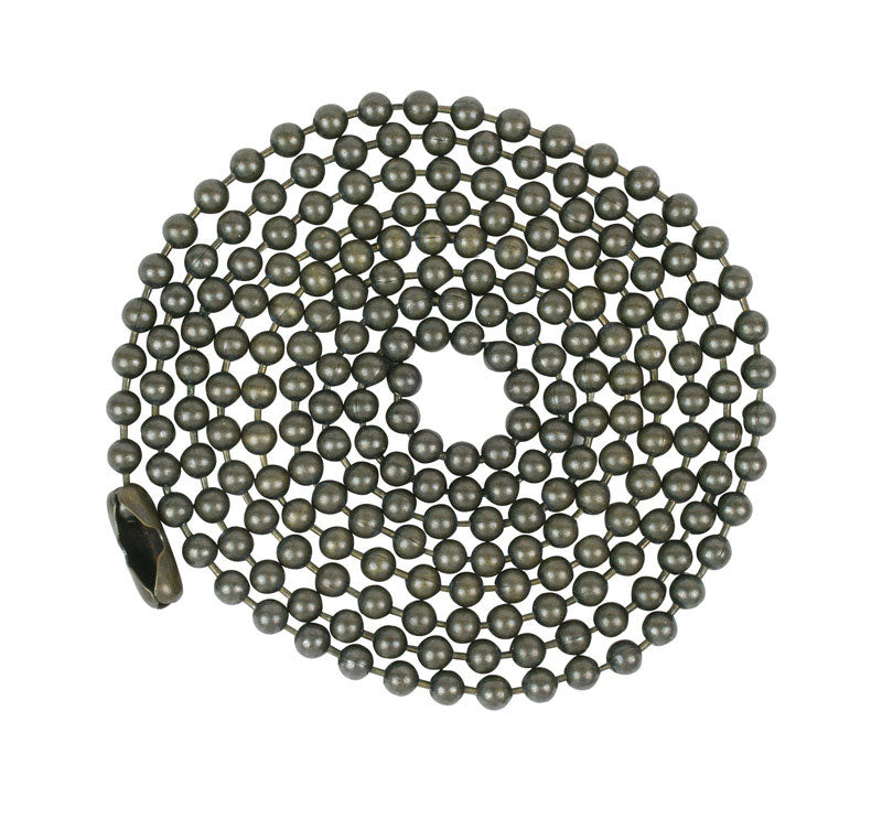 Jandorf Beaded Chain #6, 3' with Connector - Antique Brass Finish 60377