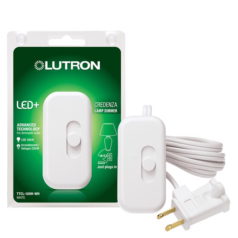 Lutron TTCL-100H-WH White Portable CFL/LED Dimmer