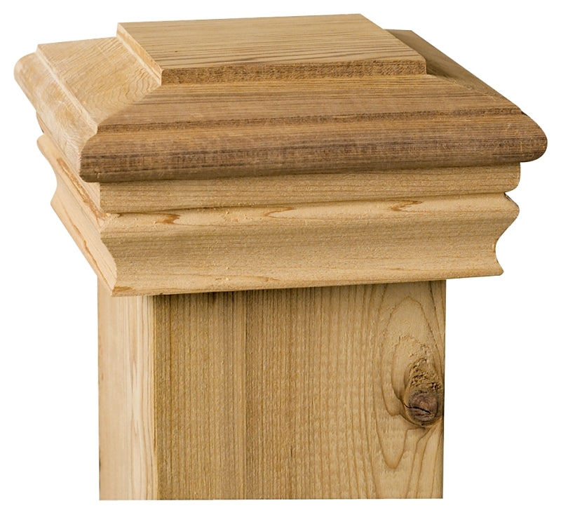 Deckorators 4X4 Newport Copper High Top Fence Cedar Post Cap - Rot Resistant, Made with Cedar, for Outdoor Fences, Mailboxes & Decks