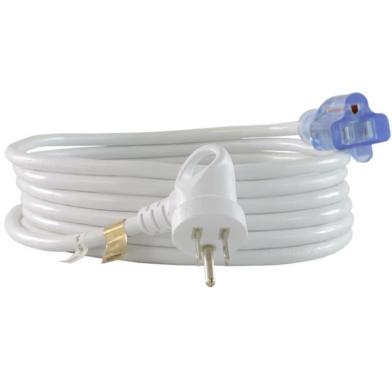 Conntek 24161-180 I-Ring Extension Cord 15-Foot 16/3 White Cable With Glowing Strip U.S. I-Ring Male Plug
