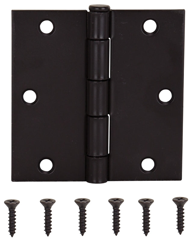 MINTCRAFT 20338ORX ProSource 3391588 Hinge, L X 3-1/2 in W Door, 6 Holes, 2.2 Mm Thick Leaf, Steel, Oil Rubbed, 3-1/2&quot x 3-1/2&quot, Bronze