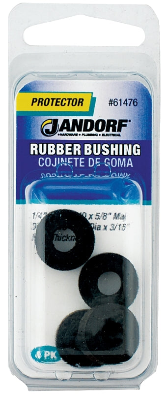 JANDORF SPECIALTY HARDWARE 61476 Insulated Conduit Bushing, 1/4 In, Rubber