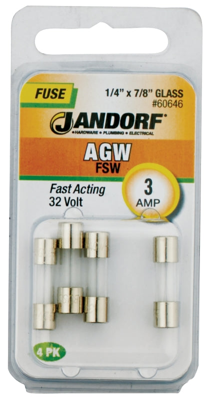 Jandorf Specialty Hardw Fuse Agw 3A Fast Acting 60646