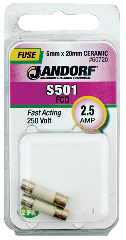 Jandorf Specialty Hardw Fuse S501 2.5A Fast Acting 60720