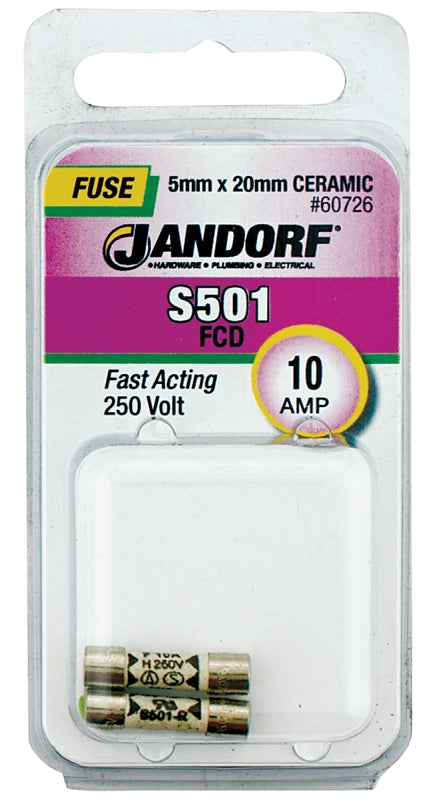 Jandorf Specialty Hardw Fuse S501 10A Fast Acting 60726