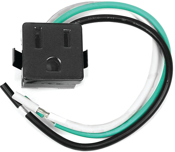 JANDORF SPECIALTY HARDWARE 61016 Single Electrical Receptacle, 125 V, 15 A, 3 Pole, 3 Wire, Black